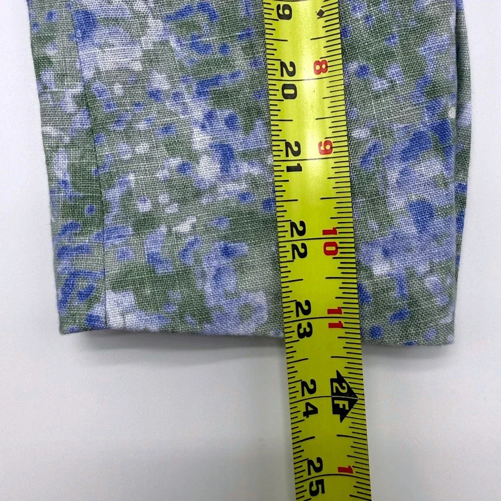 Tallia Mens‎ 36S Linen Sport Coat Blazer Green/Blue Abstract Floral Print